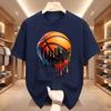 Unisexs Dripping Basketball Graphic TShirt Streetwear Hip Hop Tee Oversized Fit WHITE Top for Unisex Trendy Summer Style