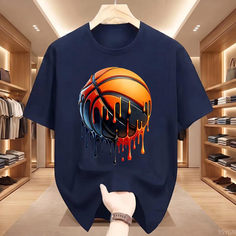 Unisexs Dripping Basketball Graphic TShirt Streetwear Hip Hop Tee Oversized Fit WHITE Top for Unisex Trendy Summer Style
