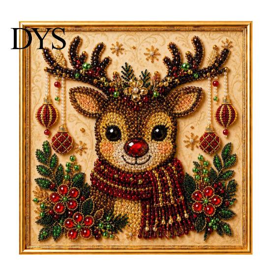 Kit de Arte de Perlas Artificiales para Principiantes, Kit de Pintura de Navidad, Proyecto Creativo de Manualidades de Invierno 3D DIY para Adultos, Festivo