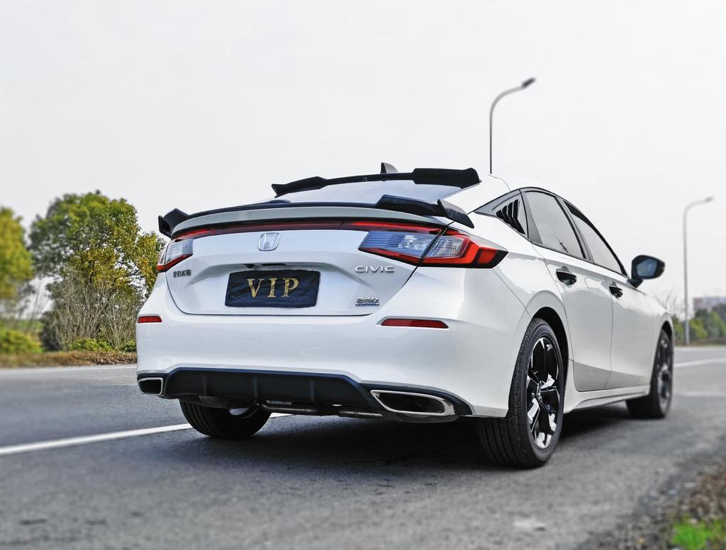 Compatible with 11th Gen Civic Hatchback: Louver Window Trim & Roof Wing Spoiler Kit