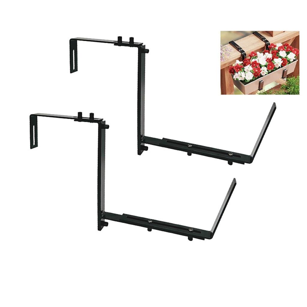 2/4Pcs Flower Box Brackets Adjustable Wall Planter Hook Hanging Plant Brackets Window Planter Hangers for Garden Fence