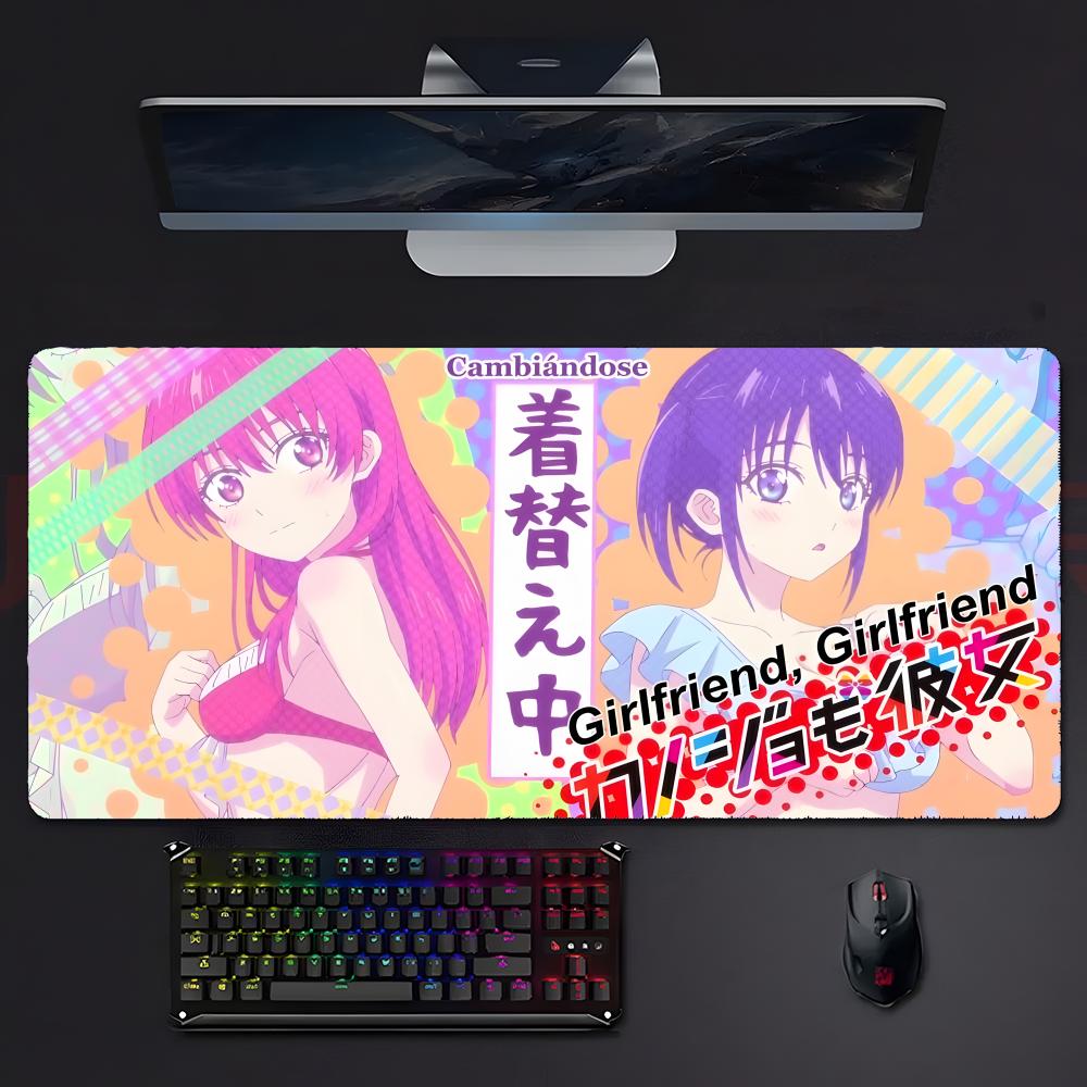 Funny Romantic Anime Kkanojo Mo Kanojo Mouse Pad Mousepad Large Gaming Lockedge Thickened Pc Table Desk Mat