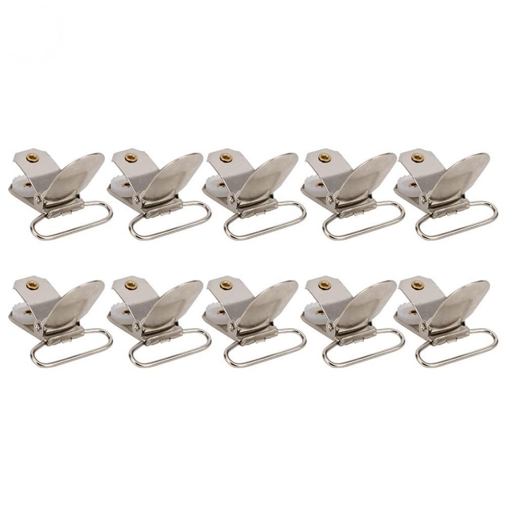 20pcs Metal Material Suspender Snap Silver Duckbill Shape Clips  Clothes Decoration