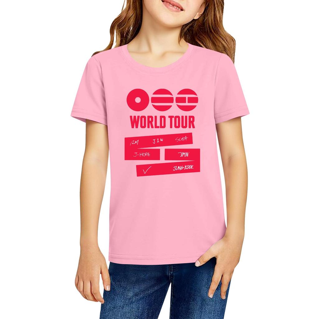 Modische Rundhals-Kurzarm-Arbeitskleidung bedruckte Oberteile für Kinder-Sommeroberteile