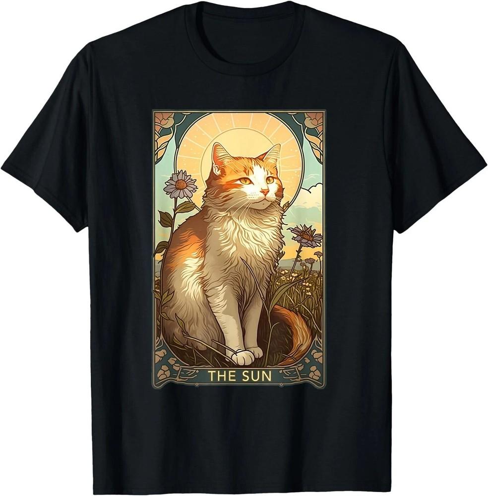 Cat Tarot Card The Sun Tarot Card Art Nouveau T-Shirt Unisex T-Shirt M