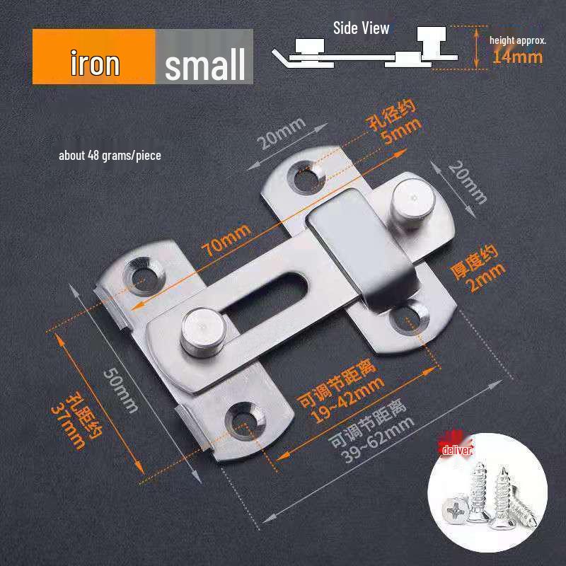 

Stainless Steel No-Drill Anti-Theft Latch for Sliding Doors, Barns, and Pet Cages