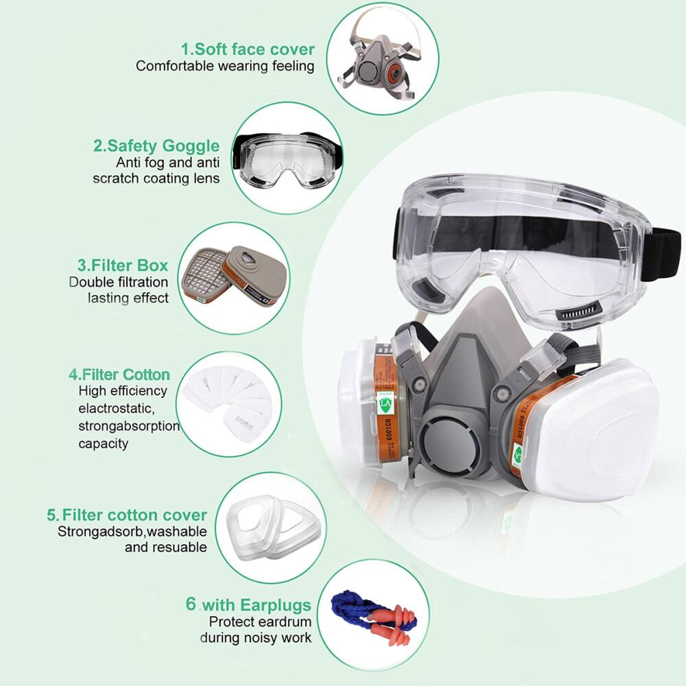 Respirator half mask gas mask 6200 dust mask painting mask with removable filters de