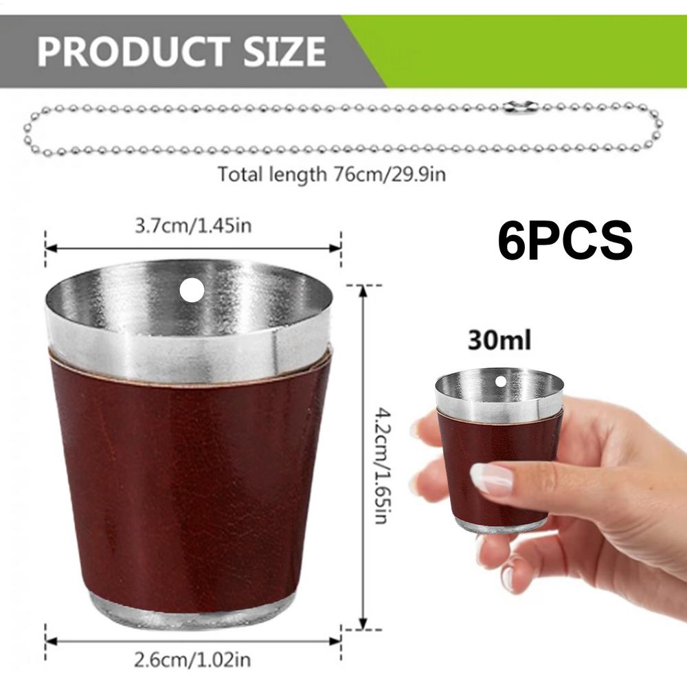 Shot Glasses With Beaded Chain Stainless Steel Wine Necklace Portable Stainless Steel Wine Glasses Set Of 6 For Bachelor Party