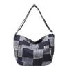 Große Kapazität Damen Denim Umhängetasche Patchwork Student Pendler Schultertasche