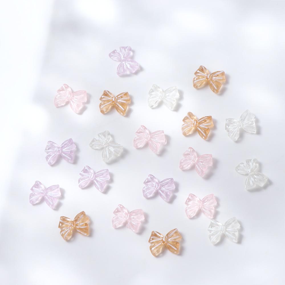 Color Crystal Nail Jewelry Bowknots Nail Rhinestones Bowknot Nail Drills Bow Nail Art Decoration
