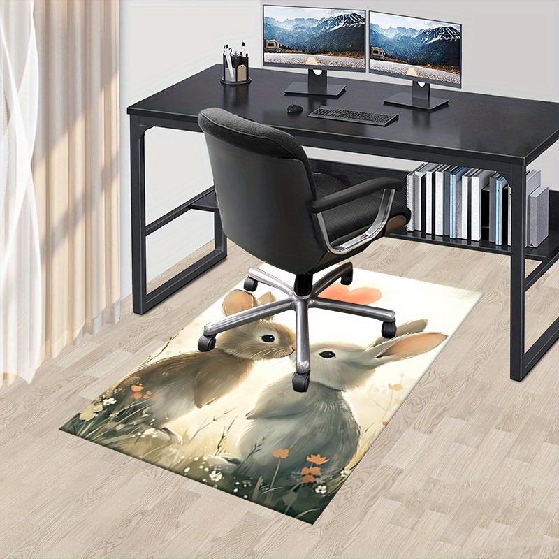 1pc Bunny Love Themed Rug for Home Decor, Non-slip Office Carpet, Chair Mat, Outdoor Mat, Christmas and Halloween Gifts-0731106