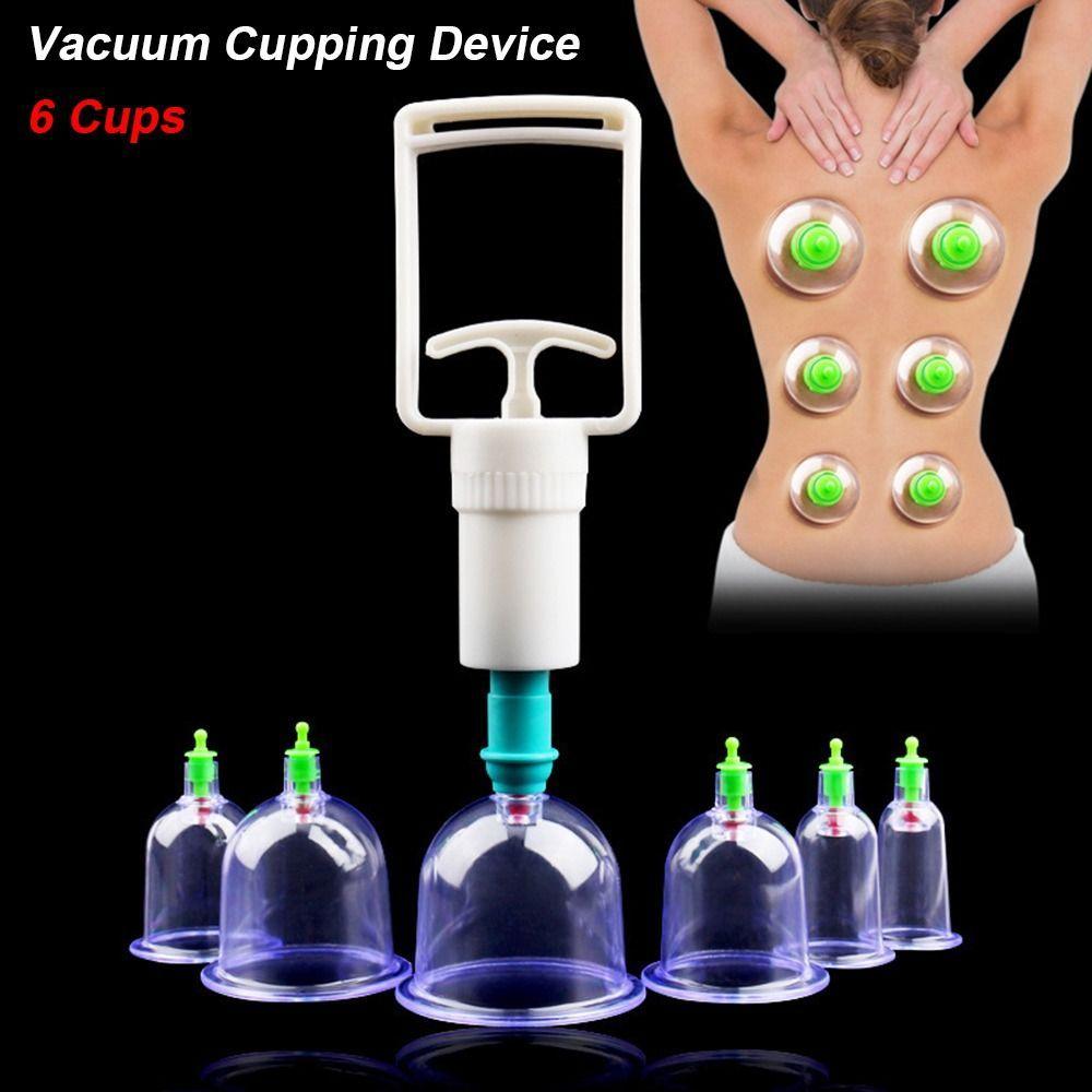 8Pcs/Set Anti-cellulite Vacuum Cupping Cans Dry Wet Type Non-Glass Massage Cupping Device 6 Cups Body Therapy
