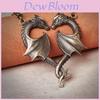 Medieval Dragon Heart Pendant Necklace With Alloy Chain For Romantic Gift
