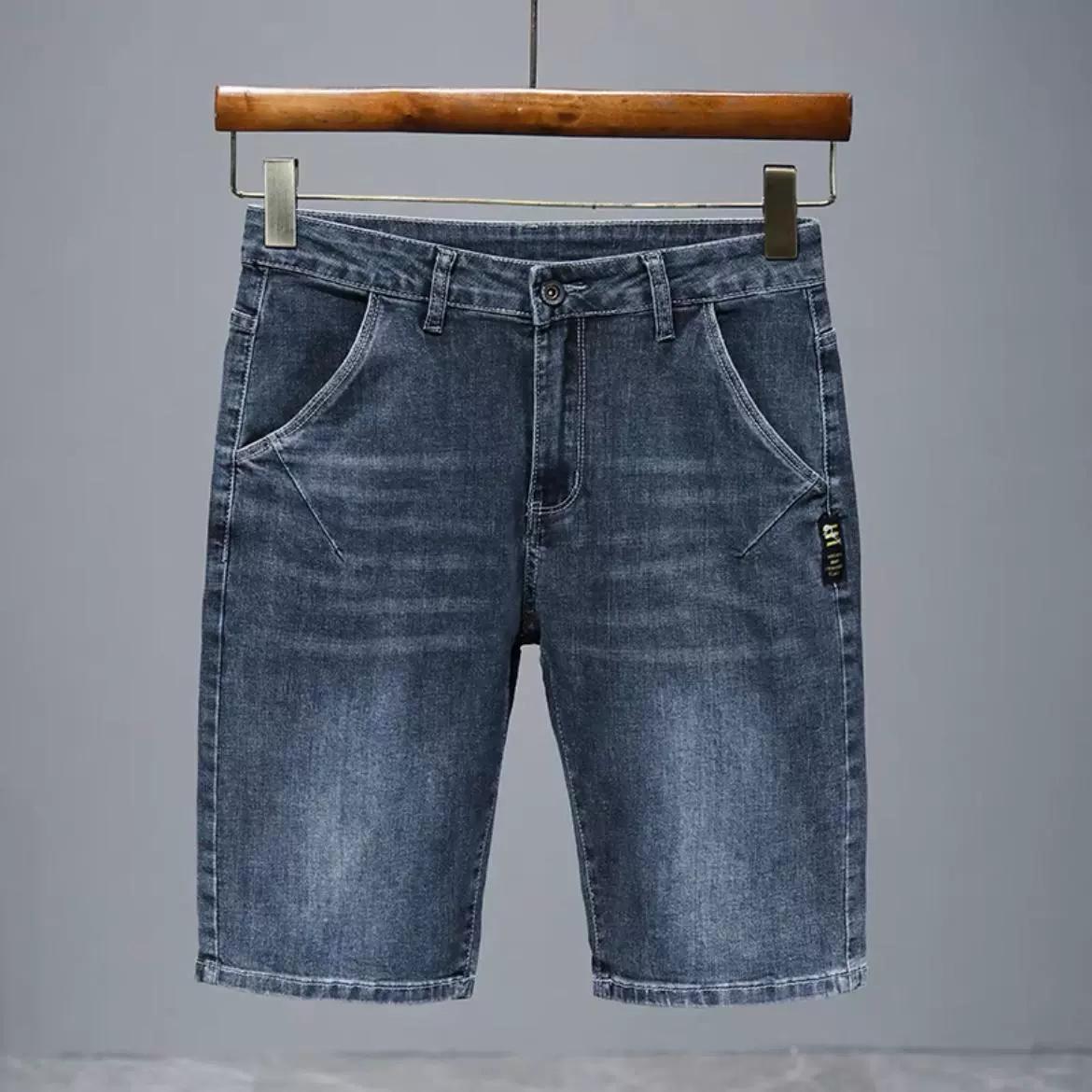 

Men s Straight Casual Denim Shorts Simple Solid Color Slim Jeans Comfortable Breathable Bermuda Short Pants Summer 36