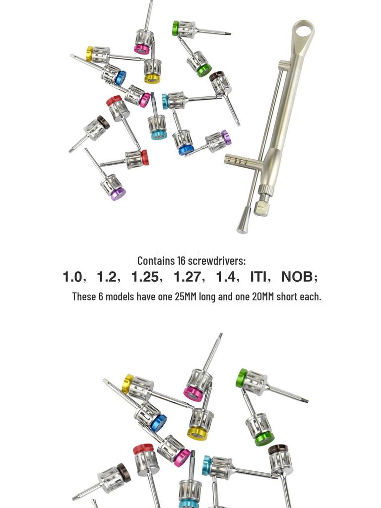 Dental Implant Screwdriver Set with Torque Wrench for Phase II Restoration