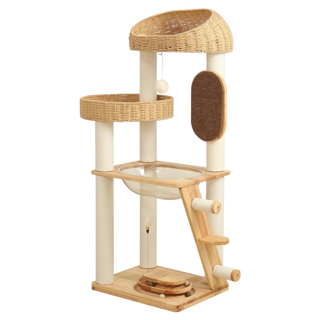 Freistehende Katze aus 128 cm für große aus natürlichem Interieur für mehrfache Beobachtung Katze klar für Kralle Baumwolle lindert Mangel an geeignet für