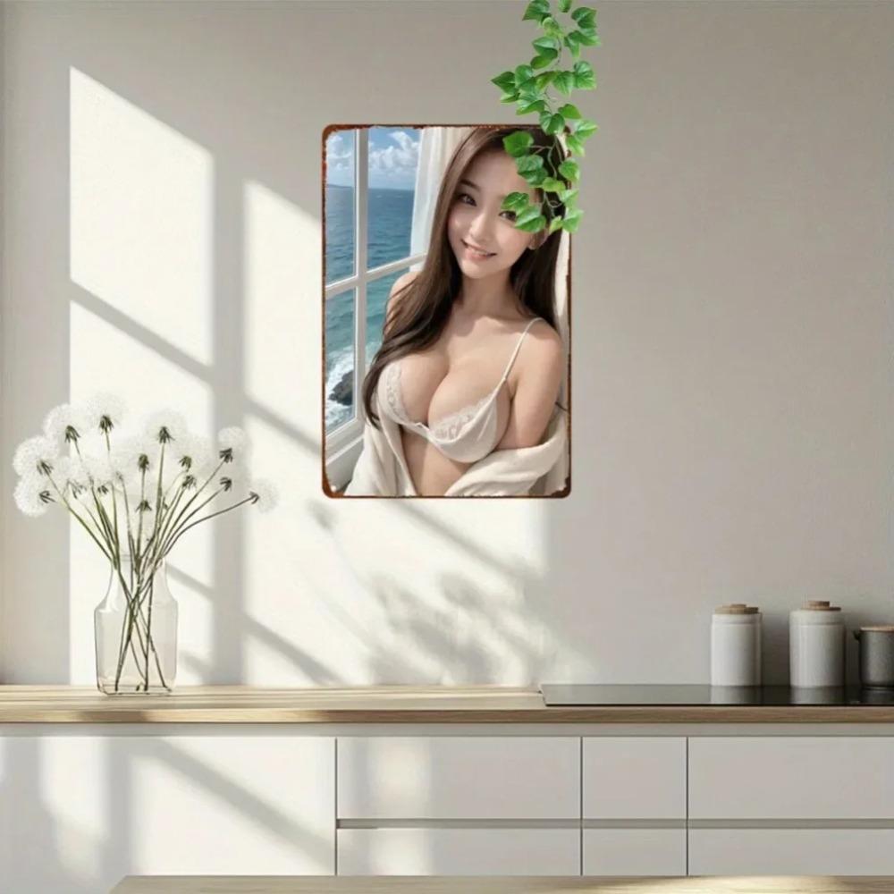 Anime Girl Metal Wall Art 8x12 Inch Kawaii Room Decor Vintage Aluminum Sign