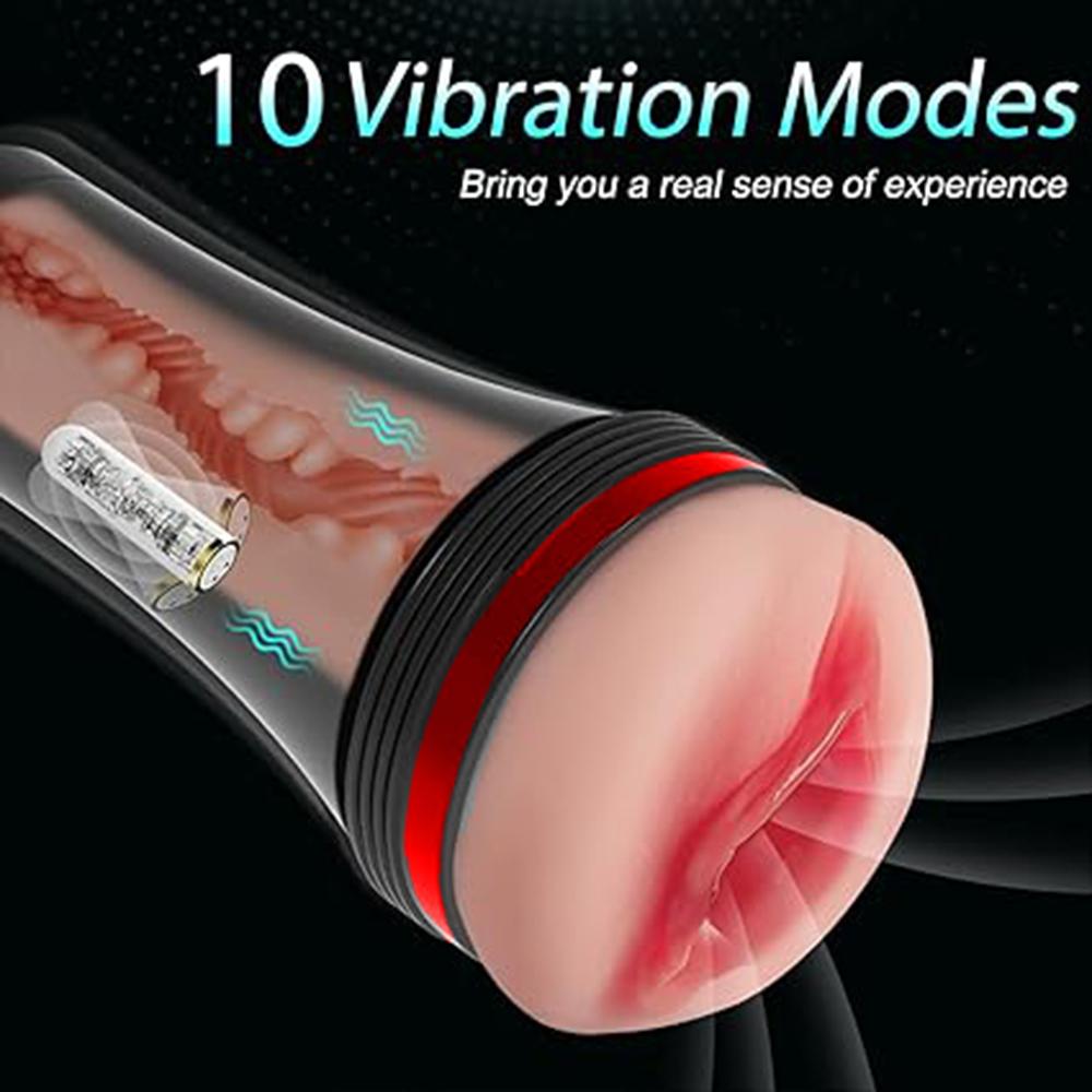 Male Electric Masturbator Sexual Stimulation Sex Toy Realistic Texture with Vibrating Vagina Squeeze Pouch Vagina Plump Soft and Juicy Toys