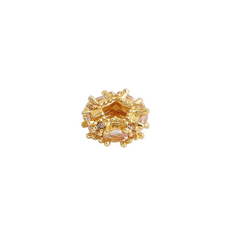 14K Gold Plated Zirconium Star Spacer Bead Necklace DIY Jewelry Accessory