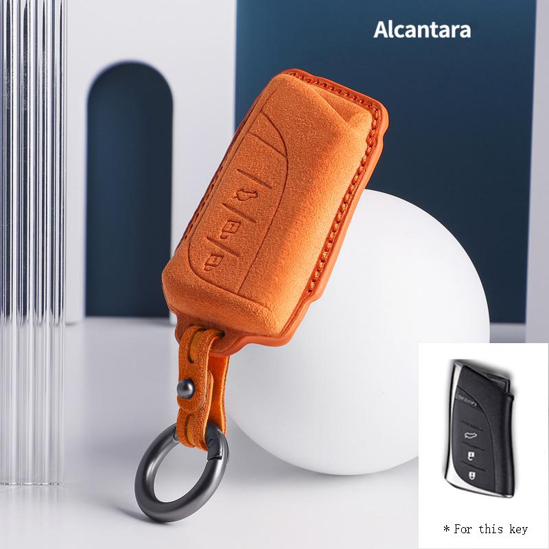 New Suede Key Case Car Key Cover Shell For For Lexus ES NX GS RX UX250 UX260 ES350 LC500 3/4 Button Remote Key Holder Keychain