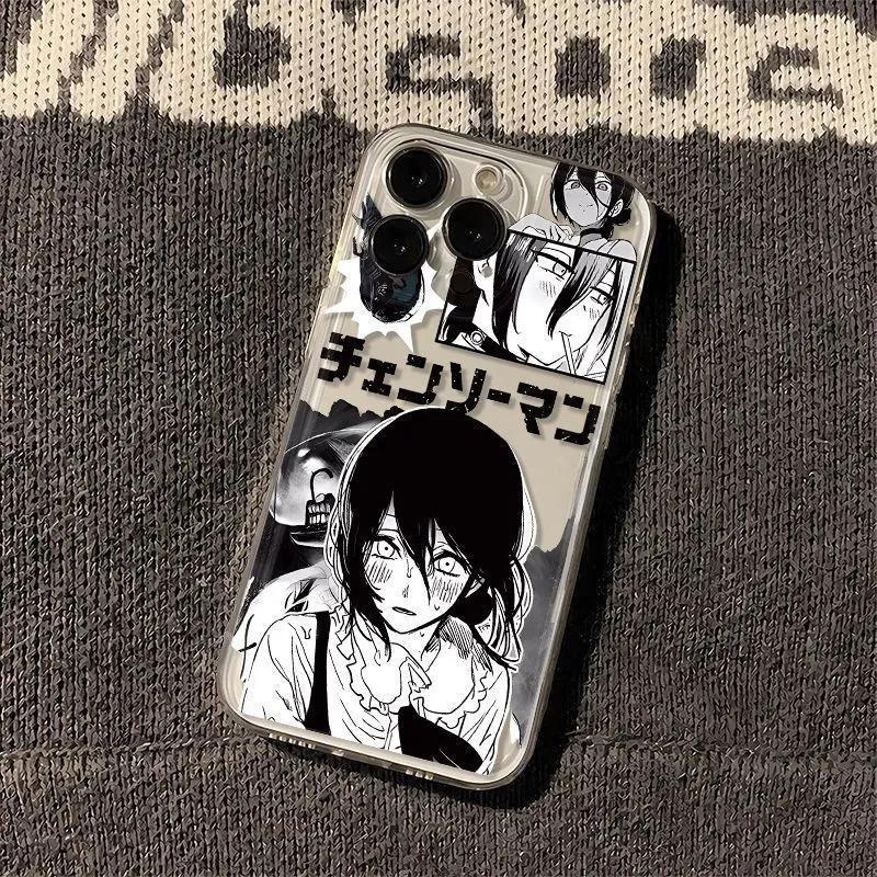 Japanese Anime Chainsaw Man Makima Reze Phone Case For iPhone 17 16 15 11 12 14 13 Pro Max Mini XS XR 7 Plus 16E Air Soft Cover