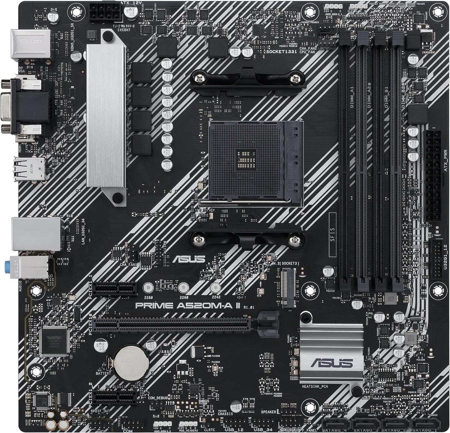 

ASUS PRIME II Серія AMD Ryzen 5000 AM4, сумісна з A520, обладнана авторизованим дистриб’ютором mATX, материнська плата A520M-A/домашня чорний
