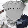 Women's Fashion Printed Friends Print T-shirts Summer Casual Loose Round Neck Creative Personalized T-shirts
