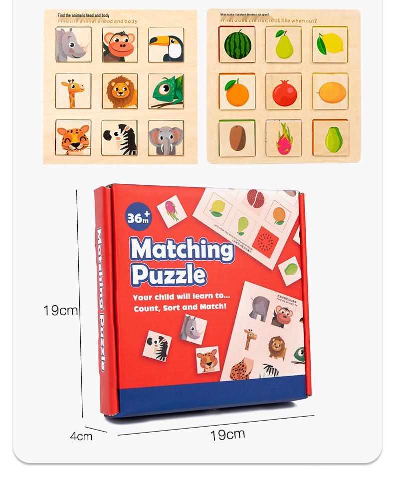 Montessori Educational Animal & Fruit Matching Jigsaw Puzzle Toy