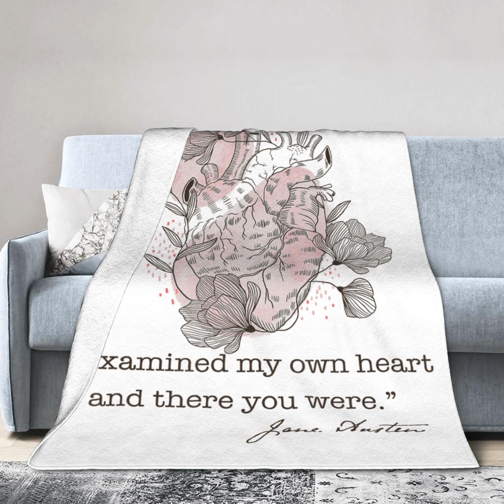 Pride and Prejudice Austen Meme Blanket Cover Coral Fleece Examined My Heart Super Soft Throw Blankets Travel Multifunction
