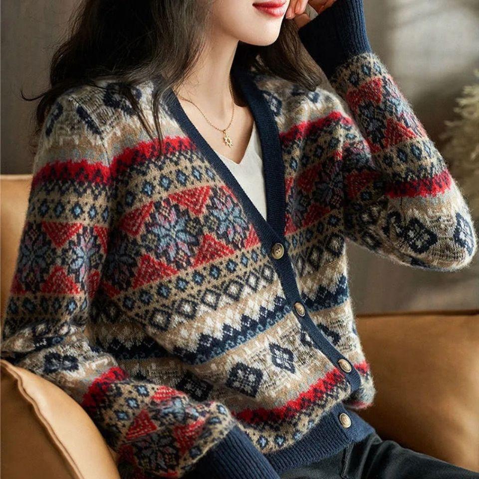 Loose Coat Women's New Autumn Winter Fashionable Casual Knitted Cardigan Ladylike Temperament Sweater Small Outer Wear
