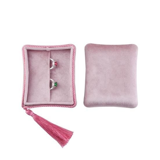 

Velvet Jewelry Box Travel Jewelry Organizer with Tassel Women Jewelry Case with Compartment for Rings
