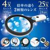 Kyoei Plastic Magnifying Glass with LED 4x 25x Light, Magnification, Magnification, LCLR-2500