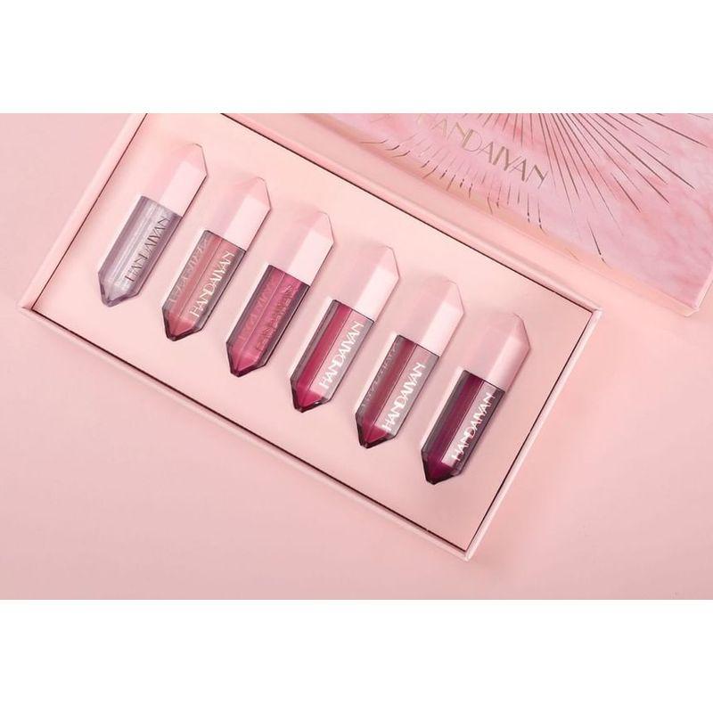 HANDAIYAN - 6-Color Pearlescent & Matte Diamond Liquid Lipstick Set - 2 Types