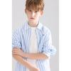 Mucmukn Kids' Linen Cotton Striped Casual Shirt Jacket