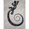 Hand-Forged Metal Gecko Wall Art, Geometric Lizard Sculpture for Boho Decor