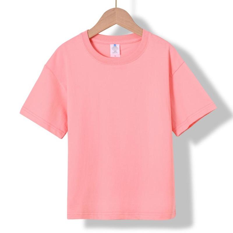 2026 Summer New Round Neck 100% Cotton Short Sleeve Boys' Casual Short Sleeve Round Neck T-shirt 17 colors