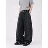 American Street Vintage Star Embroidery Crack Scimitar Jeans Men's and Women's Loose Wide Legs Hip Hop Casual Pants