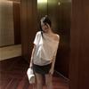 Women's diagonal collar, one word shoulder and two short-sleeved T-shirts, women's spring and summer new versatile bottoming shirt tide