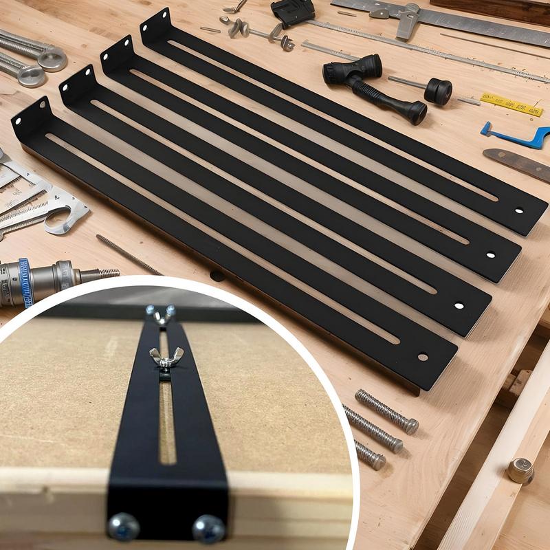 4pcs Drawer Repair Kit Furniture Repair Kit Mounting Brackets Bottom Support Tool Set with Screws Replacement Parts Heavy Duty