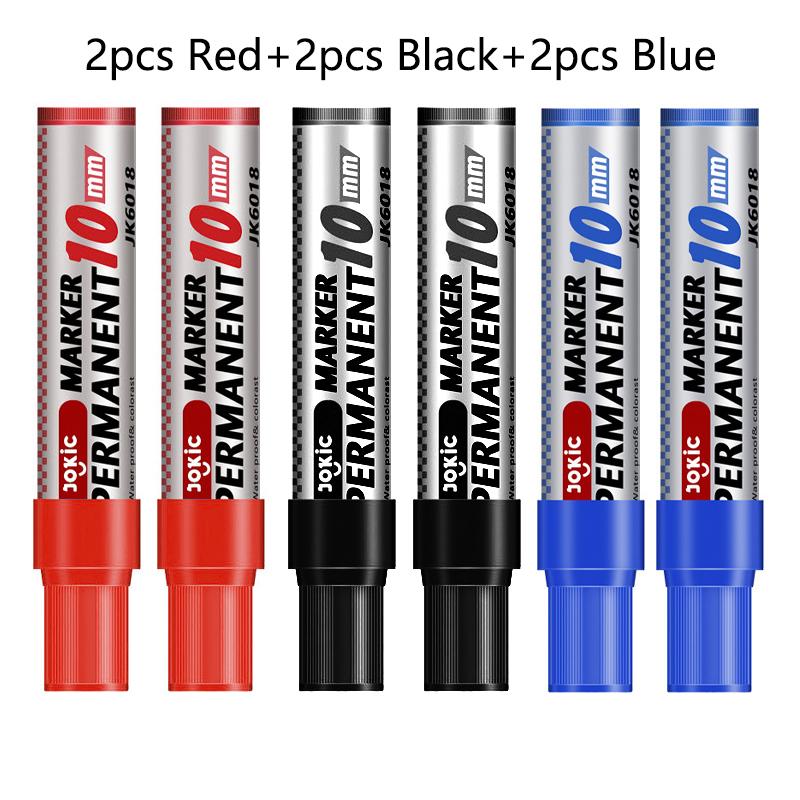 3 Kleuren Grote Capaciteit POP Marker, 10 mm Punt, Permanente Markers, Sneldrogend, Logistieke Marker Pen Koeriersdoos Marker Pen