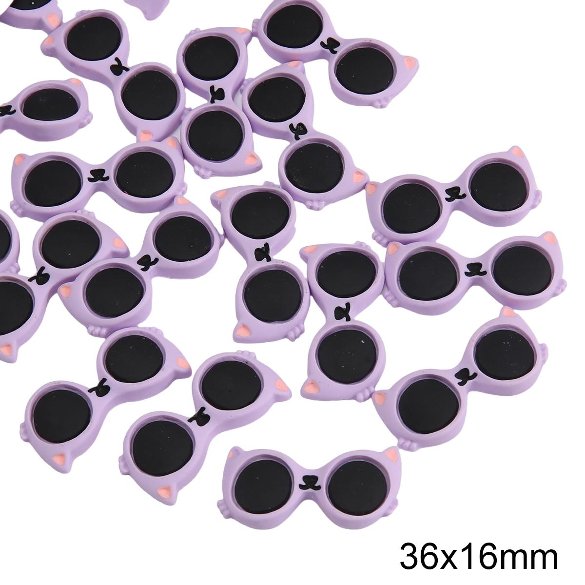 

Акриловые мультяшные очки для DIY аксессуаров 16x36mm 5pcs фиолетовый