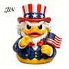 Military Enthusiast Collectible Duck Figurine, Patriotic Veteran Ornament for Car Dashboard, Resin Solemn Commemorative Independence Day Memorial