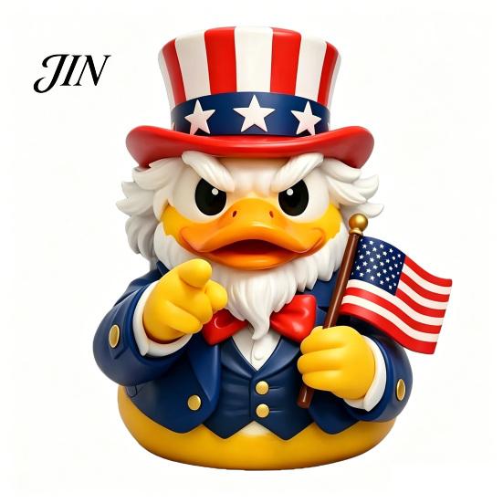 Military Enthusiast Collectible Duck Figurine, Patriotic Veteran Ornament for Car Dashboard, Resin Solemn Commemorative Independence Day Memorial