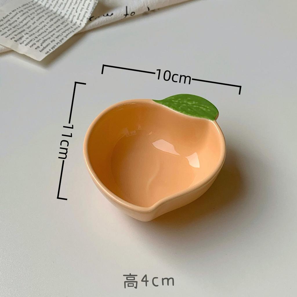Cute Fruit Plate Household Underglaze Small Condiment Dish Ceramic Soy Sauce Vinegar Hot Pot Barbecue Dipping Snack Plate