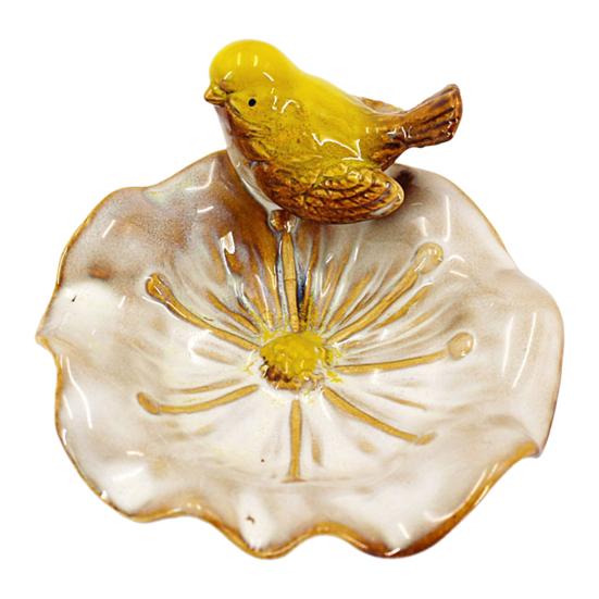 Hand-Painted Ceramic Tray with Bird Fish Owl Design Multi-Functional Jewelry Dish Soap Storage Holder Unique Decorative Tray