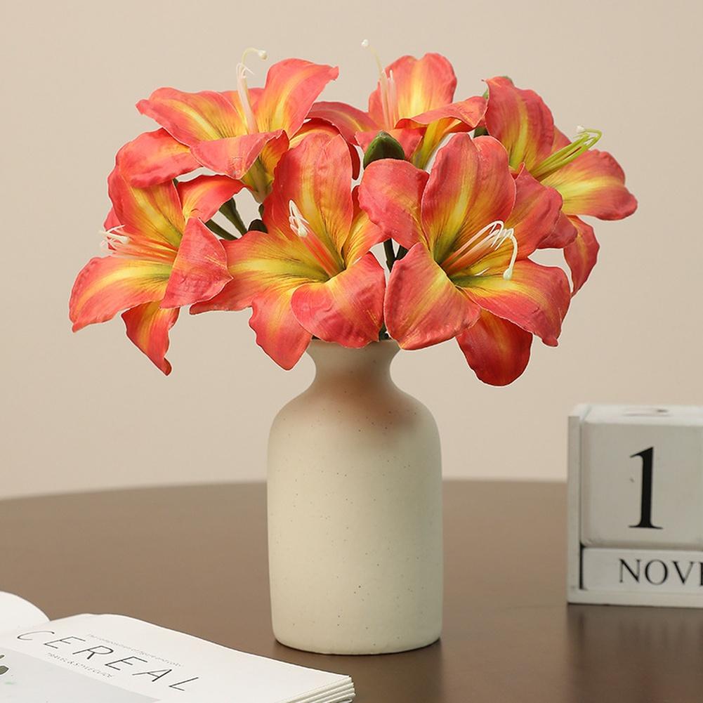 Two Head Silk Orchid Artificial Flower Bouquet with Bendable Stems for Wedding