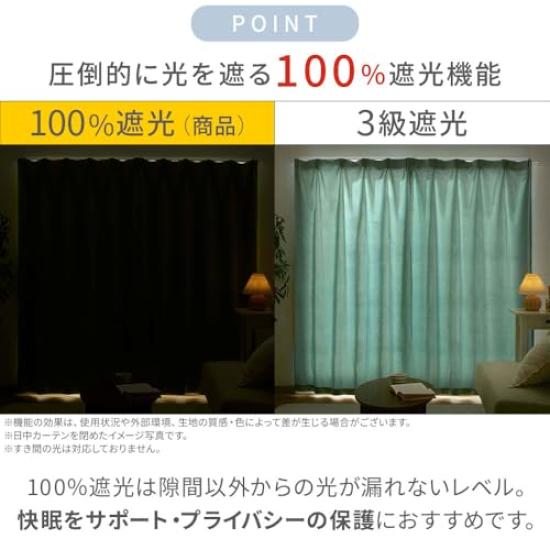 BELLUNA Blackout Set of Thermal Heat UV Memory Energy for Bedrooms and Living Thick Room Day and Night Solid 100cm Wide 200cm Long X 100cm Wide of