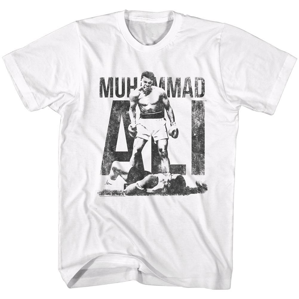 Muhammad Ali Distressed Knockout Standing Over Sonny Liston Men T Shirt XXL