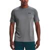 Under Armour Velocity Solid Logo Rundhals Kurzarm T-Shirt Herren Tops Dunkelgrau 1327965-012