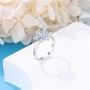 Women Ring copper Blue Zircon Snowflake Ring Winter Christmas Wedding Party Romantic Jewellery Gift High Quality